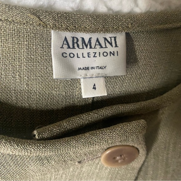 Armani Collezioni Size 4 Blazer Jacket Green vintage boxy - Picture 4 of 11